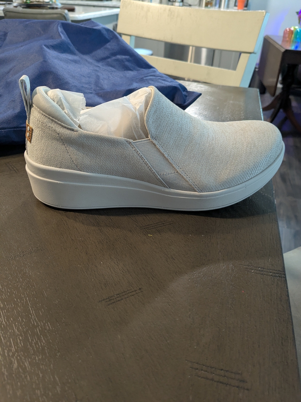 Ryka Women's Slip-On Casual Flats in Light Gray